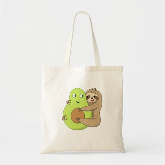 Cute Lazy Sloth Animal Avocado Lover Gift Hugging Tote Bag (Voorkant)