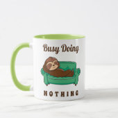 Cute Lazy Sloth Busy doet niets grappigs Mok (Links)