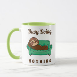 Cute Lazy Sloth Busy doet niets grappigs Mok