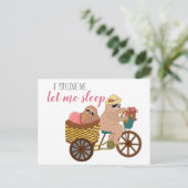 Cute Lazy Sloth Cartoon | Als je van me houdt, laa Briefkaart (Staand voorkant)