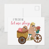 Cute Lazy Sloth Cartoon | Als je van me houdt, laa Briefkaart (Voorkant / Achterkant)