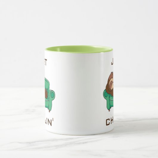 Cute Lazy Sloth Funny Just Chillin Mok (Midden)