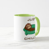 Cute Lazy Sloth Funny Just Chillin Mok (Voorkant rechts)