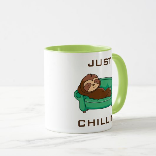 Cute Lazy Sloth Funny Just Chillin Mok (Voorkant rechts)