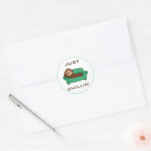 Cute Lazy Sloth Funny Just Chillin Ronde Sticker (Envelop)