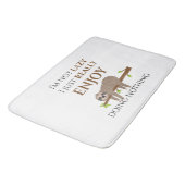 Cute Lazy Sloth Hanging on Tree Funny Text Badmat (Gekanteld)