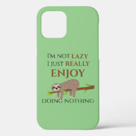 Cute Lazy Sloth Hanging on Tree Funny Text Case-Mate iPhone Case