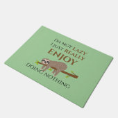 Cute Lazy Sloth Hanging on Tree Funny Text Deurmat (Schuin)