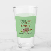 Cute Lazy Sloth Hanging on Tree Funny Text Glas (Voorkant)
