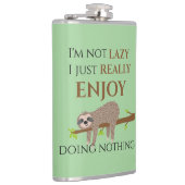 Cute Lazy Sloth Hanging on Tree Funny Text Heupfles (Rechts)