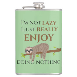Cute Lazy Sloth Hanging on Tree Funny Text Heupfles