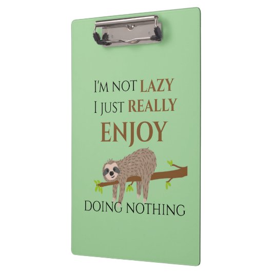 Cute Lazy Sloth Hanging on Tree Funny Text Klembord (Links)