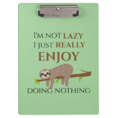 Cute Lazy Sloth Hanging on Tree Funny Text Klembord (Voorkant)