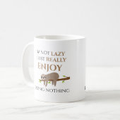Cute Lazy Sloth Hanging on Tree Funny Text Koffiemok (Voorkant links)