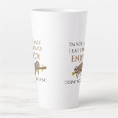 Cute Lazy Sloth Hanging on Tree Funny Text Latte Mok (Voorkant)