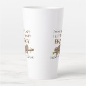 Cute Lazy Sloth Hanging on Tree Funny Text Latte Mok (Voorkant)