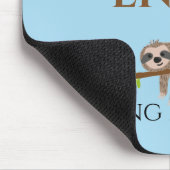 Cute Lazy Sloth Hanging on Tree Funny Text Muismat (Hoek)