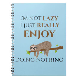 Cute Lazy Sloth Hanging on Tree Funny Text Notitieboek