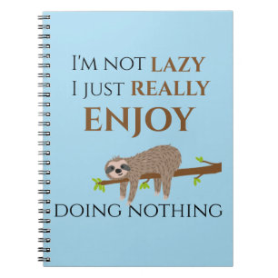 Cute Lazy Sloth Hanging on Tree Funny Text Notitieboek