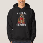 Cute lazy sloth holding heart love sloth valentine hoodie (Voorkant)