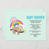 Cute Lazy Sloth met Sun & Rainbow-Baby shower (Voorkant / Achterkant)