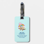 Cute Lazy Sloth met Sun & Rainbow Bagagelabel (Achterkant verticaal)