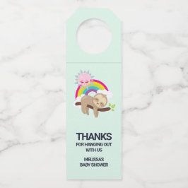 Cute Lazy Sloth met Sun & Rainbow Flessenhanger