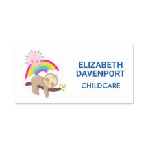 Cute Lazy Sloth met Sun & Rainbow