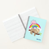 Cute Lazy Sloth met Sun & Rainbow Notitieboek (Binnen)