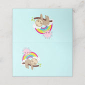 Cute Lazy Sloth met Sun & Rainbow Plaatskaartje (Buitenkant ongevouwen)