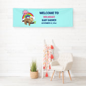 Cute Lazy Sloth met Sun & Rainbow Spandoek (Insitu)