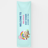 Cute Lazy Sloth met Sun & Rainbow Spandoek (Verticaal)