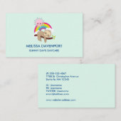 Cute Lazy Sloth met Sun & Rainbow Visitekaartje (Voorkant / Achterkant)