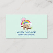Cute Lazy Sloth met Sun & Rainbow Visitekaartje (Voorkant)