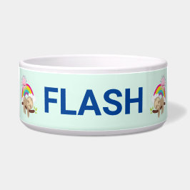 Cute Lazy Sloth met Sun & Rainbow Voerbakje