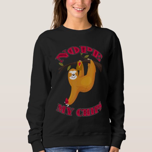 Cute Lazy Sloth Nope My Chips Trui (Voorkant)
