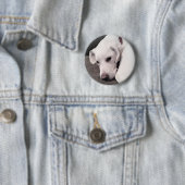 Cute Lazy White Labrador Retriever Mix Dog Button (In situ)