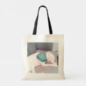Cute Lazy White Labrador Retriever Mix Dog mama Tote Bag (Achterkant)