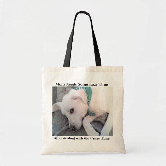 Cute Lazy White Labrador Retriever Mix Dog mama Tote Bag (Voorkant)