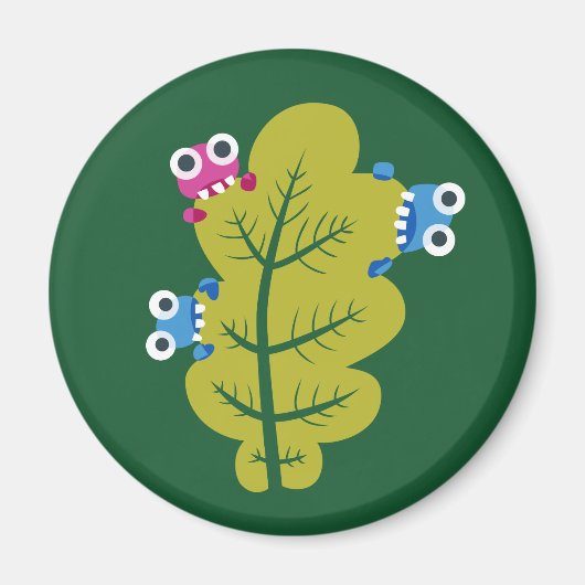 Cute Leaf Eaten van Cartoon Bugs Kinder Magneet (Voorkant)
