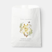 Cute Leafy Foliage Yellow Clothes Baby shower Bedankzakje (Voorkant)