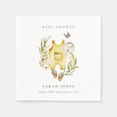 Cute Leafy Foliage Yellow Clothes Baby shower Servet (Voorkant)