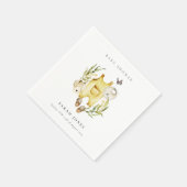 Cute Leafy Foliage Yellow Clothes Baby shower Servet (Hoek)