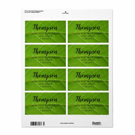 Cute Leafy Greens Sluit Green Leaf aan Etiket (Full Sheet)