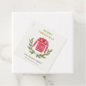 Cute Leafy Red Green Ugly Sweater Winter Bedankjes Labels (In situ)