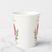 Cute Leafy Red Green Ugly Sweater Winter Papieren Bekers (Rechts)