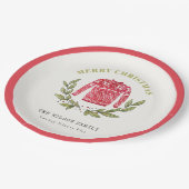 Cute Leafy Red Green Ugly Sweater Winter Papieren Bordje (Gekanteld)