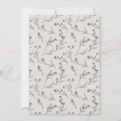 Cute Leafy Roos Floral Teapot Vow Renewal Invite Bedankkaart (Achterkant)