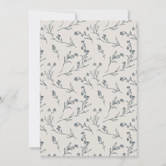 Cute Leafy Roos Floral Teapot Vow Renewal Invite Bedankkaart (Achterkant)