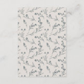 Cute Leafy Roos Floral Teapot Weddenschap Details Informatiekaartje (Achterkant)